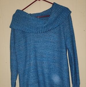 INTRO, Size Large, turquoise Sweater with Cowl neck